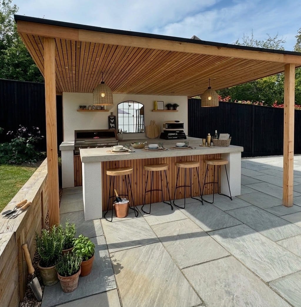 Outdoor kitchen detail and finishing