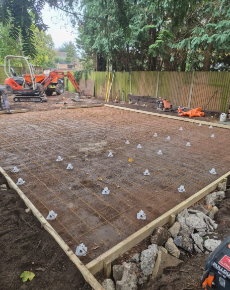 Reinforced concrete base completed
