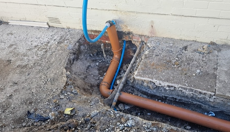 Drainage pipework detail