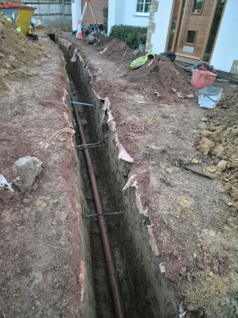 Completed drainage system
